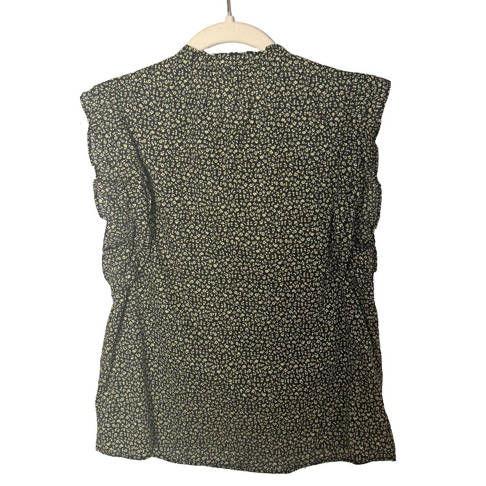 BB Dakota by Steve Madden | Cotton Valle Flutter Sleeve Tie Blouse Size Small - Picture 3 of 8